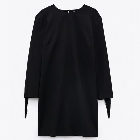 Zara long sleeve dress with fringe size small - Picture 4 of 6